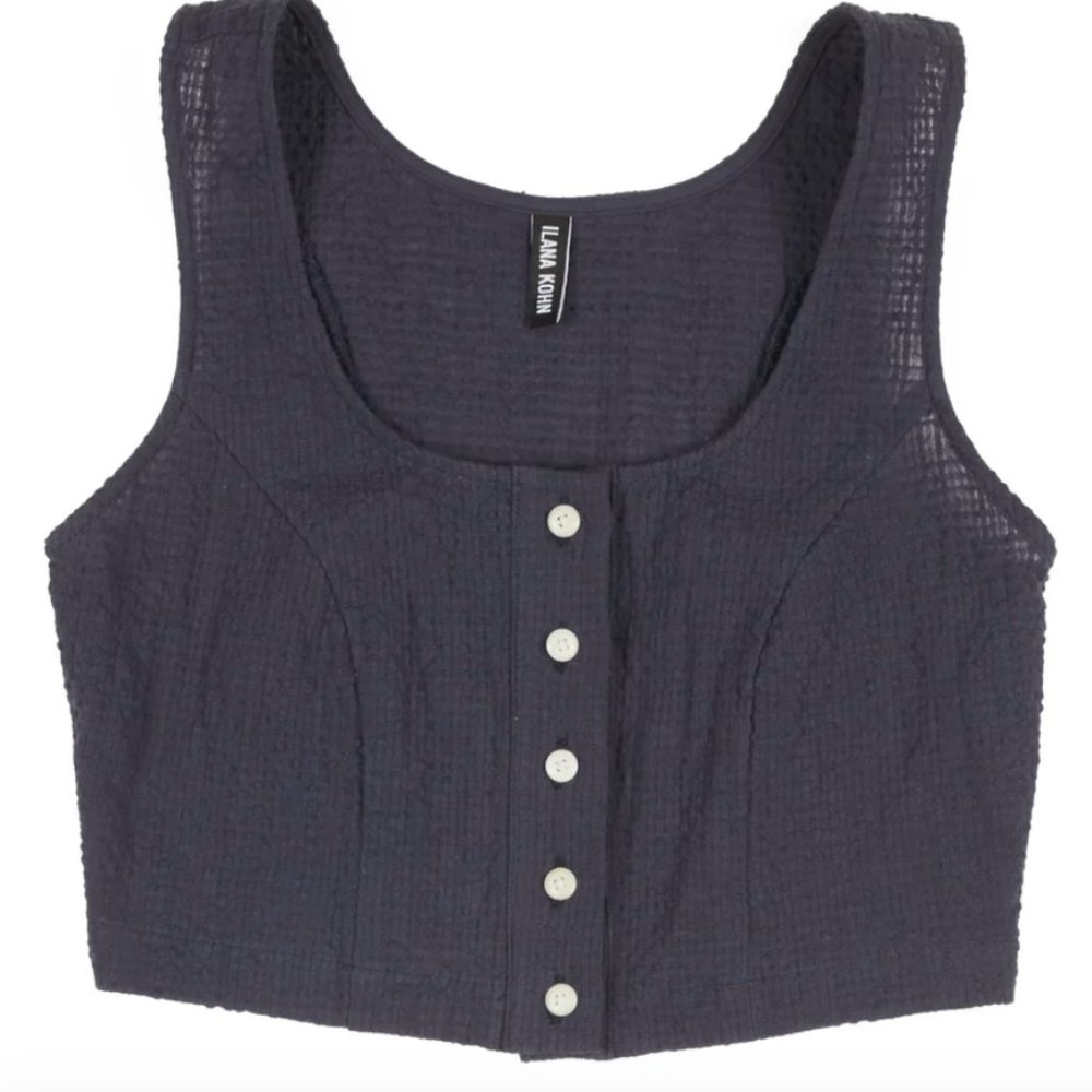 Ilana Kohn Bean Crop Tank Graphite